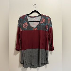 Maurices top color block pattern size L